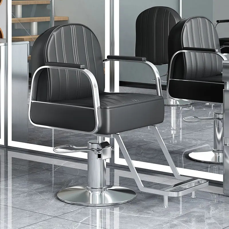 

Barber shop chair can be reclined and lifted barber chair, high-end simple hair salon chair for hair salon, perm and dyeing chai