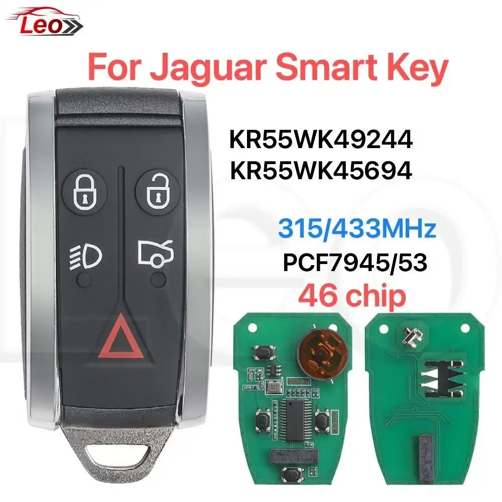 

Leo KR55WK49244 For Jaguar XF XFR XK XKR XJ8 XK8 2007-2012 Smart key C2P17156 Keyless Entry 315/433MHz FSK PCF7945/53A 46-chip