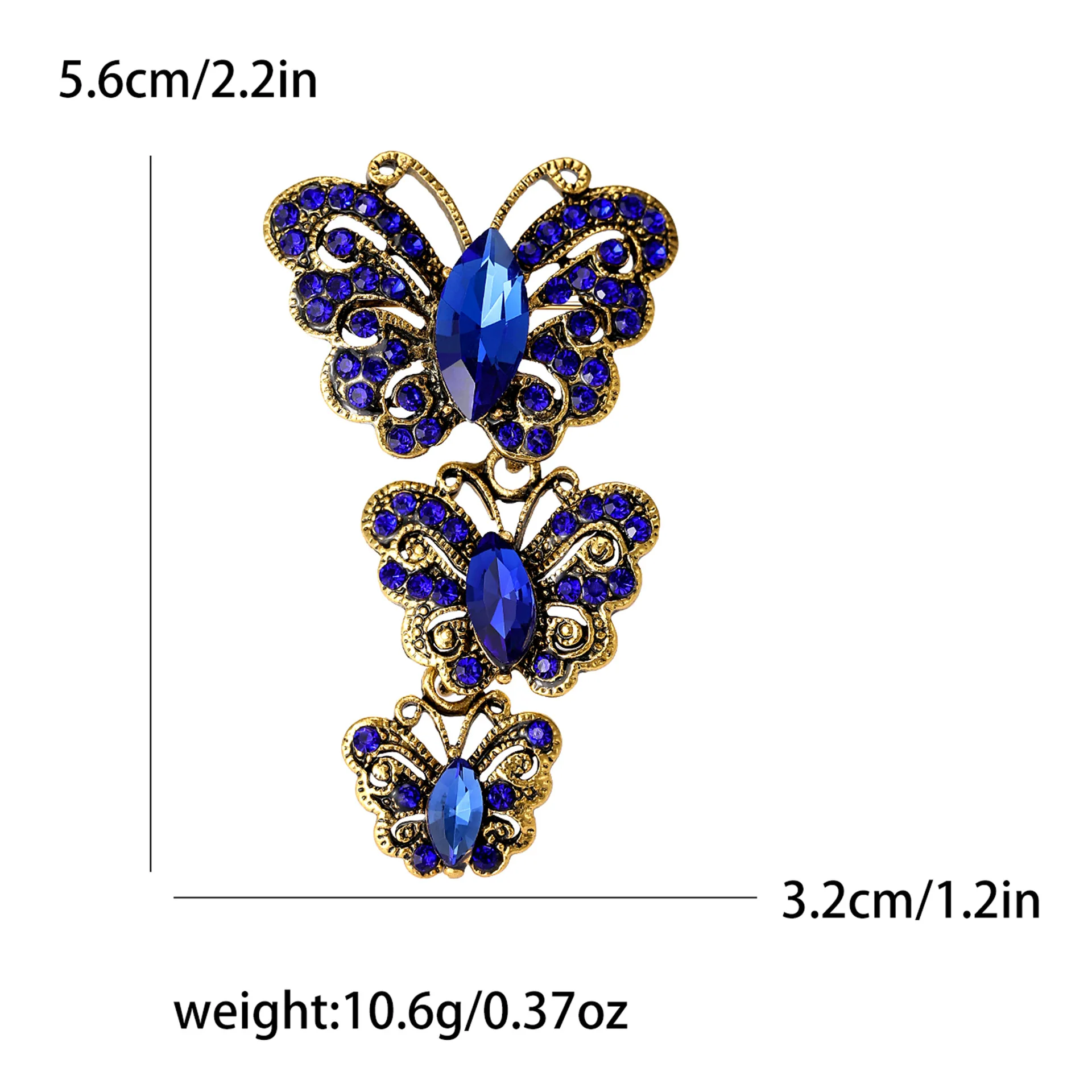 Fashionable Butterfly Brooch, Women's Universal Water Diamond Retro Insect Pin, Banquet And Party Gift Accessory