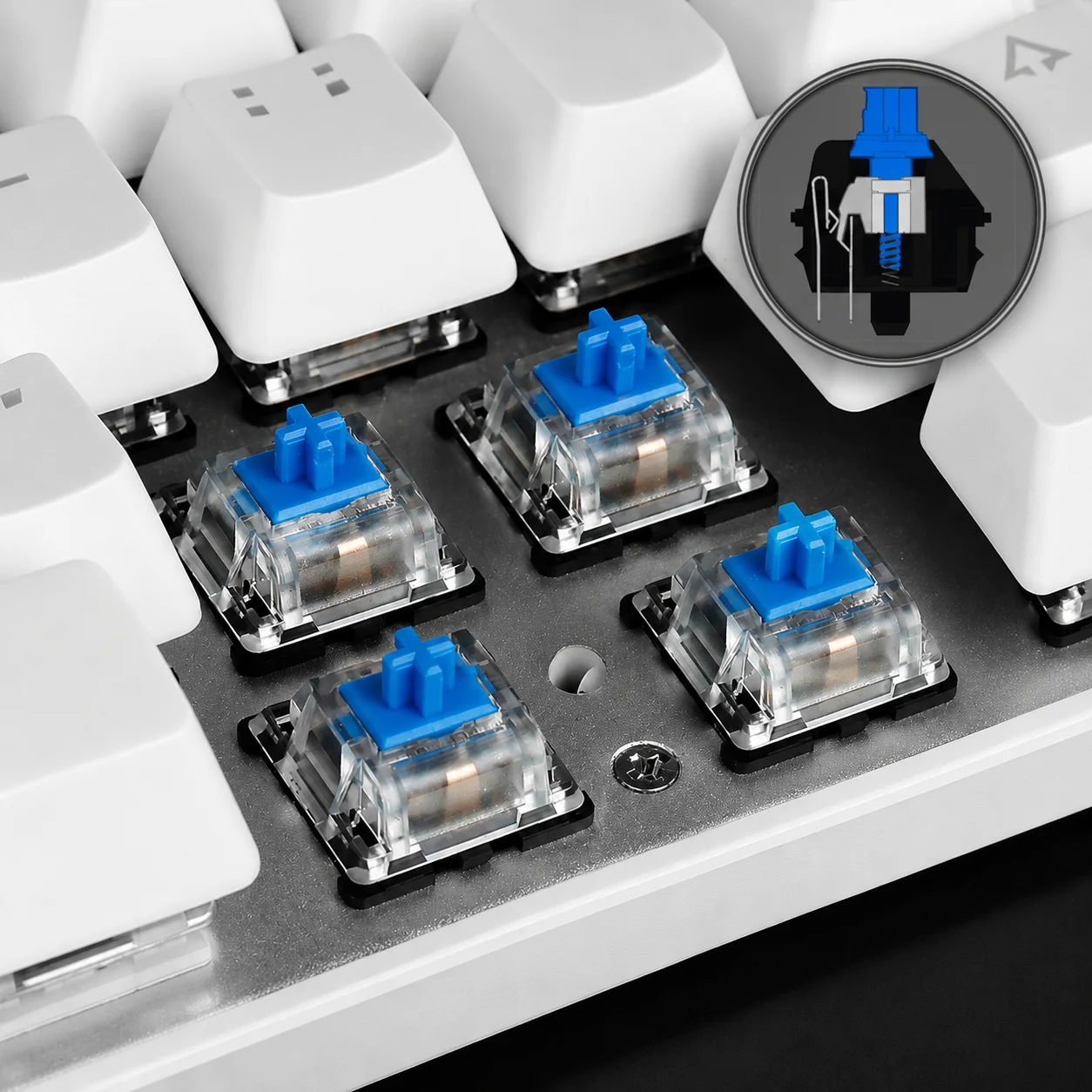 30/50 PCS 3 Pin Blue Mechanical Keyboard Switch,Hot Swappable Replacement Parts For Custom Keyboard - view 3