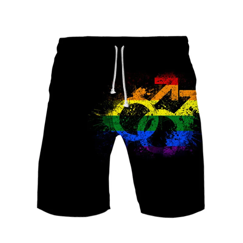LGBT Rainbow Flag Lesbians Gays 3D Board Shorts Trunks Summer Quick Dry Beach Swimwear Men Streetwear Short Pants Beach clothes