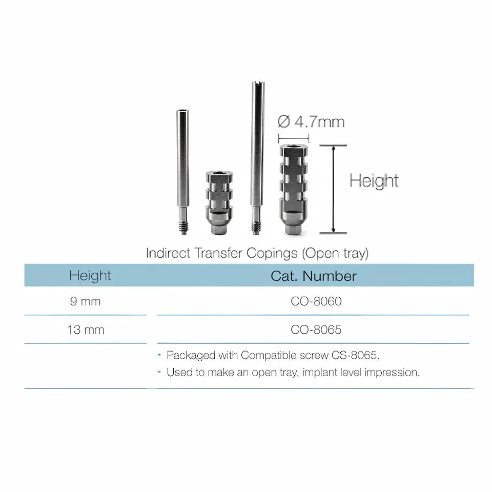 10Pcs/Set Dental Open Tray Transfer Coping Impression Compatible with Cortex System 4.7mm Pick Up Coping Restorative Lab Supply