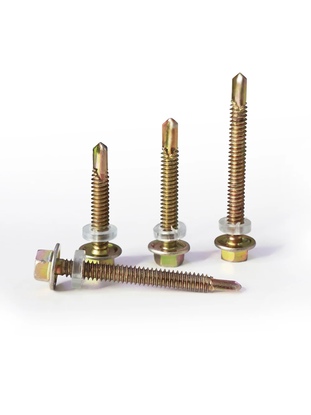 

30Pcs M5.5 Carbon Steel Coated Color Zinc Outer Hexagonal Self Tapping And Self Drilling Color Steel Tile Screws