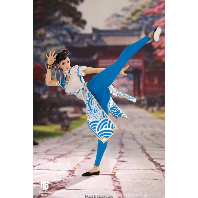 【มีสินค้าในสต็อก】 STAR MAN ของแท้ 1/6 ฟิกเกอร์หญิงรุ่น MS-011 ชุนลี่ ลายเมฆสีฟ้า ชุดกี่เพ้าสีขาว รุ่นโมบายดอลล์ โมเดลของเล่น