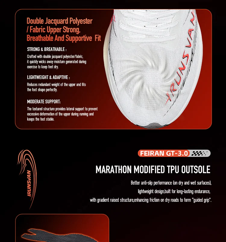 IRUNSVAN Carbonplatten-Laufschuhe mit stabiler Dämpfung eignen sich für Trainingstests und Marathon-Sportschuhe, Unisex 125 – Detail 15