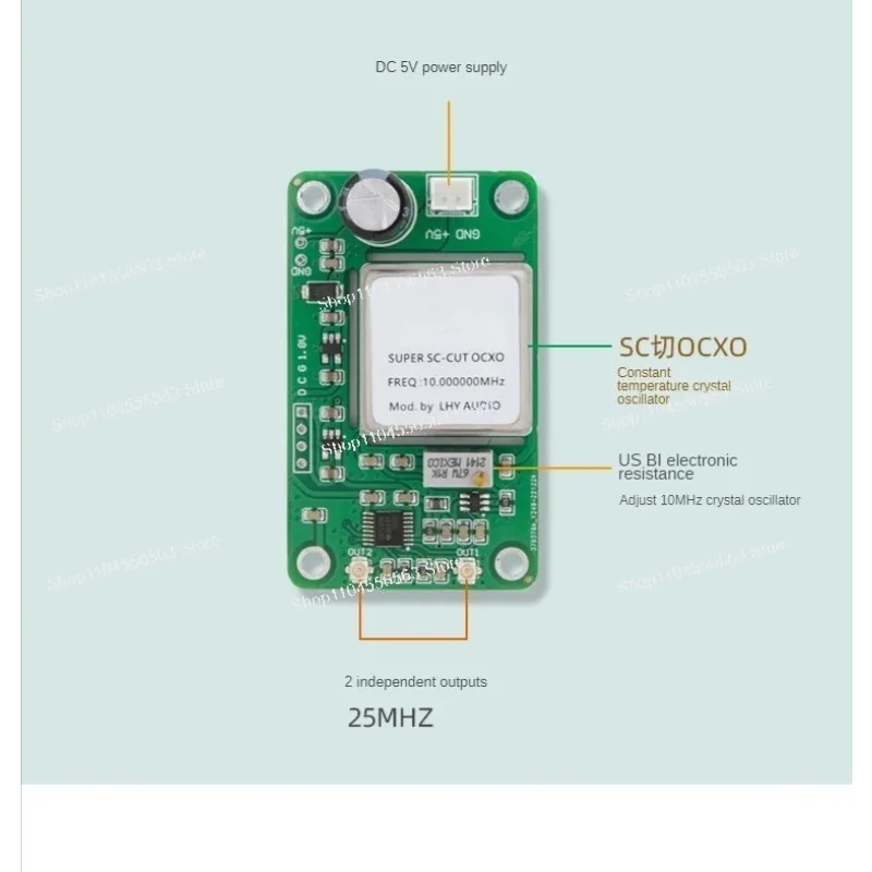 10MHz-160MHz SC Cut OCXO Thermostatic Crystal Clock Board | High-Precision Dual-Channel Frequency Upgrade Module