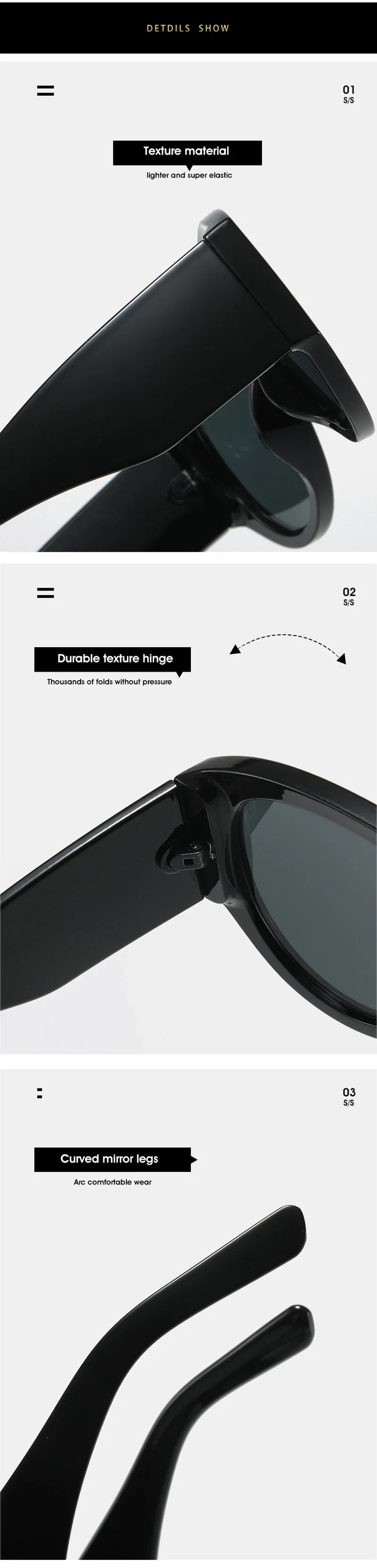 JNPCXI Mode Übergroße Pilot Frauen Sonnenbrille Retro Ein Stück Rot Grün Shades UV400 Männer Gradienten Sonnenbrille – Detail 12