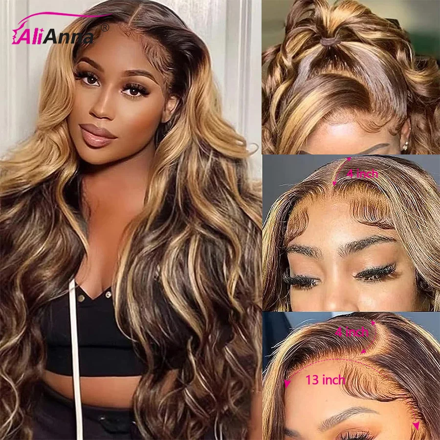 

32 34 Inch P4-27 Highlight Wig Human Hair Body Wave Human Hair Wigs 100% 13x4 Lace Front Human Hair Wig Colored Wigs Human Hair