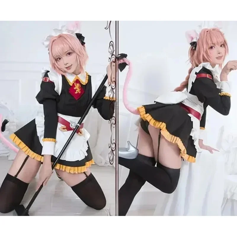 SingXeng Anime Fate/Grand Order Fate Apocrypha Rider Astolfo Cosplay JK School Uniform Maid Dress Suit Fancy Outfit Customize