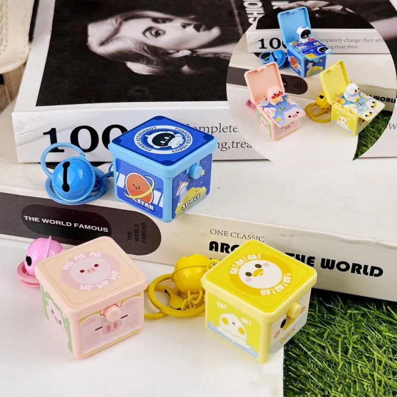 Magic 3D Three-dimensional Surprise Box Cute Astronaut Pig Duck Keychain Bag Pendant Novelty Funny Surprise Box Christmas Gifts