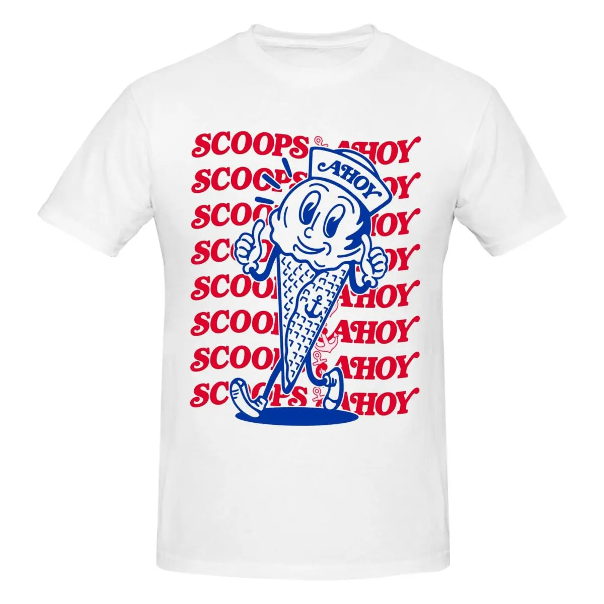 Scoops Ahoy Ice Cream Mascot Fun T Shirts Graphic Y2K Pops O-neck T-Shirts For Men Women Tops