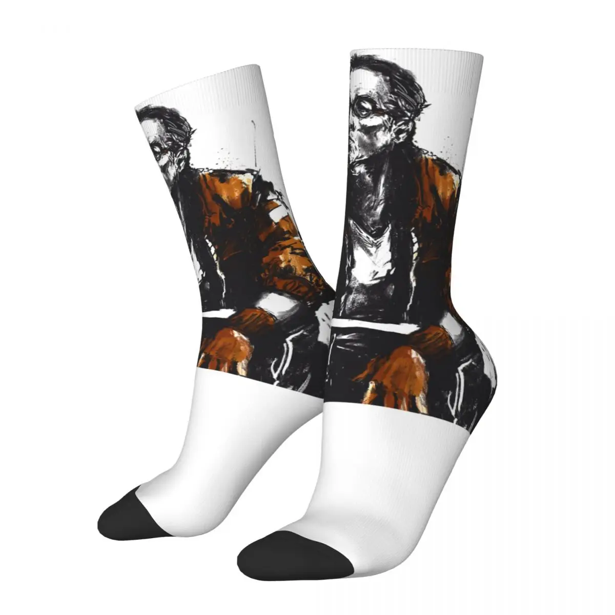 Funny compression Sock for Men Something Of A Ritual Hip Hop Harajuku Disco Elysium RPG Game Seamless Pattern Printed Crew Sock