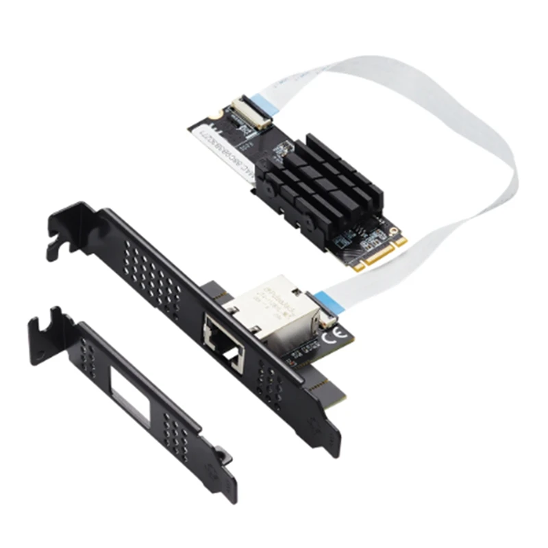 

M.2 To Single Port 10 Gbase Ethernet Gigabit Nic B Key M Key 10G/2.5G/1000M RJ45 Lan Network Adapter Card AQC107 Parts Kit