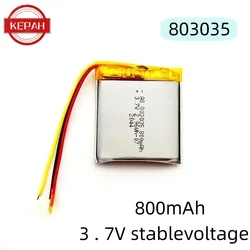 803035 3.7V 800mAh litowo-polimerowa Lipo akumulator do MP3 MP4 MP5 GPS mobilny aparat telefoniczny zestaw słuchawkowy Bluetooth