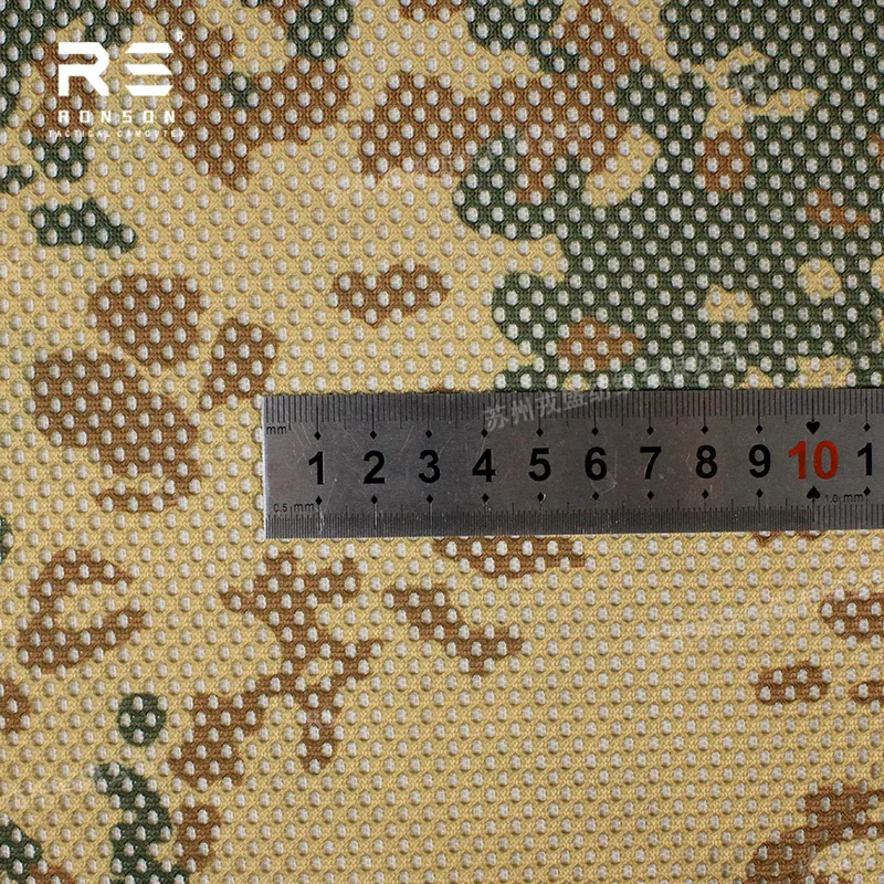 Duitsland TROPENTARN Camouflage Gedrukt 230gsm 100% Polyester Mesh Tactisch Gebreide Tricot Geheugenstof Outdoortassen Duurzaam Gebruik