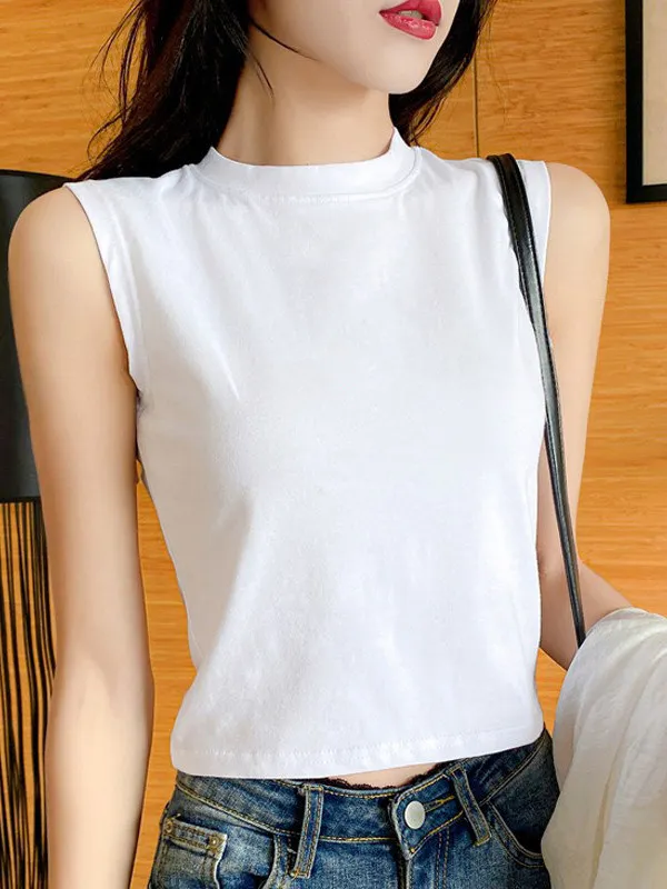 

Women's ort Crop Top Tank Top Trendy Summer Slim Fit Cotton Underwear Base Layer irt Inner Wear U-Neline Pure Cotton