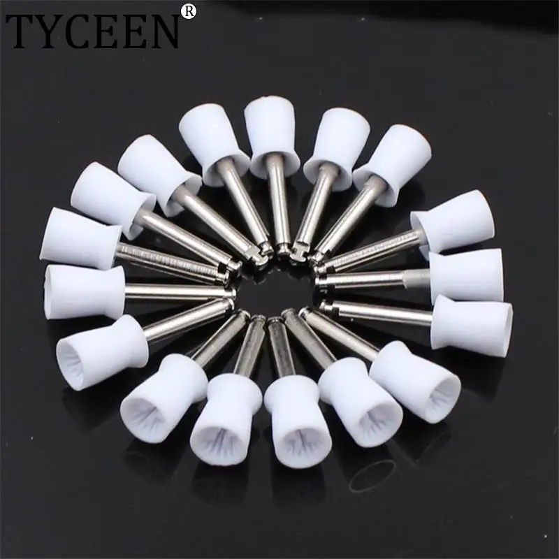 10pcs Dental Polishing Cup Tooth Polish Polishing Brush Polisher Prophy Rubber Cup Latch Dentist Tool Lab Material Shank 2.35mm