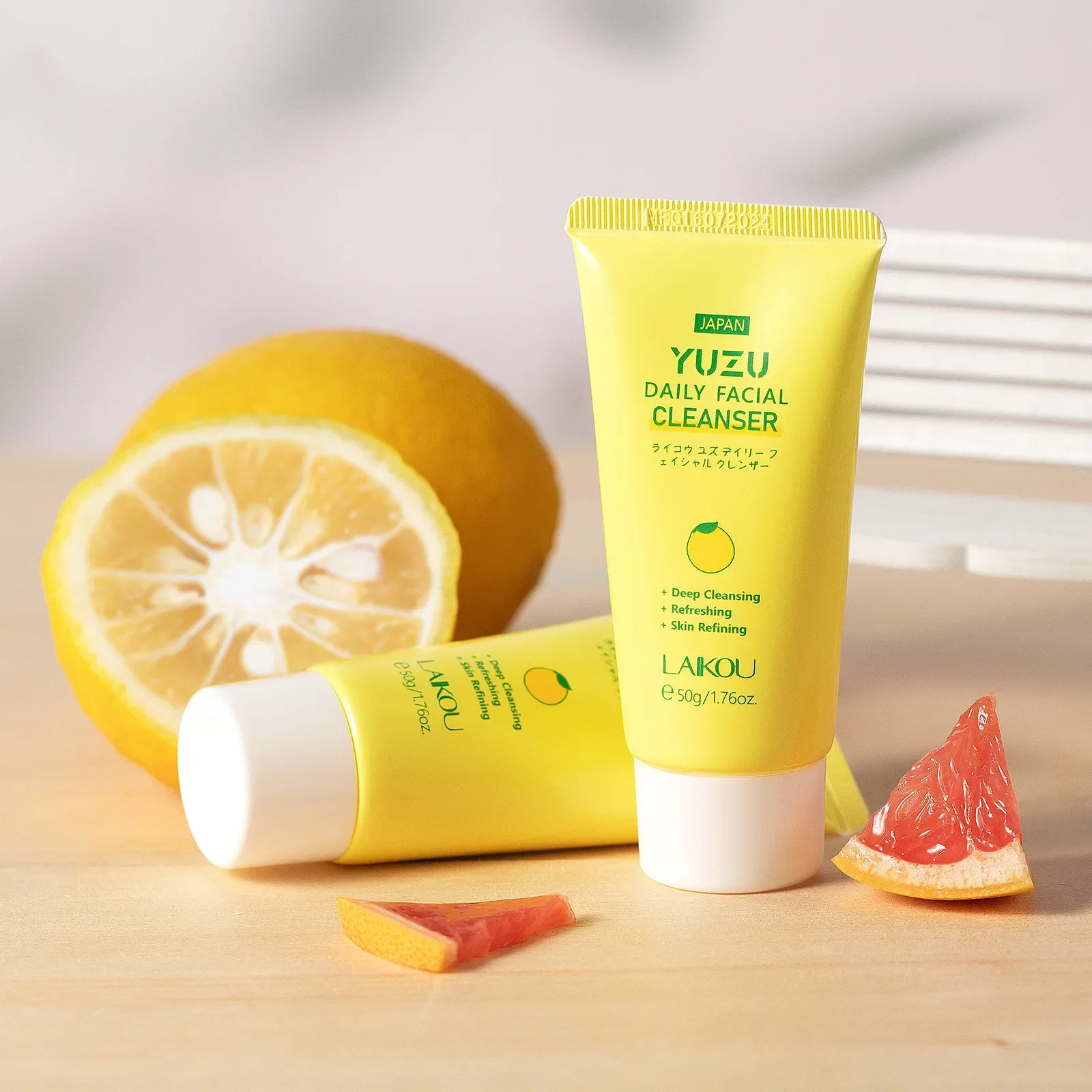 LAIKOU 50g Grapefruit Gentle Cleansing Facial Cleanser Deep Clean Oil Control  Moisturizing Skin Care Refreshing
