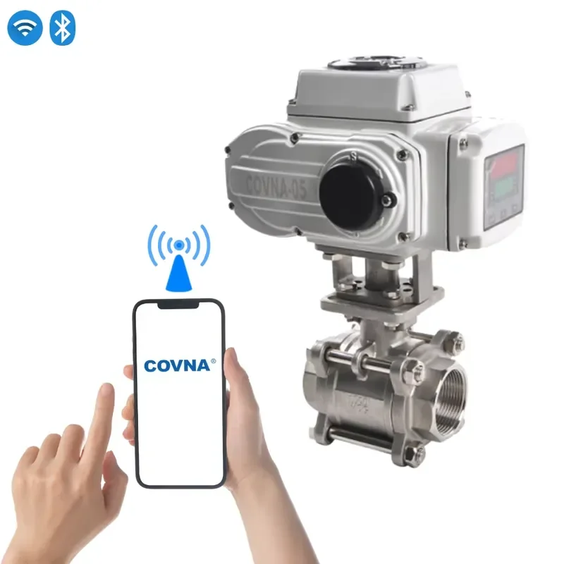 

COVNA 12V 24V 220V 3 PCS Stainless Steel on Off Type Electric Actuator Motorized Electric Water Flow Control Ball Valve