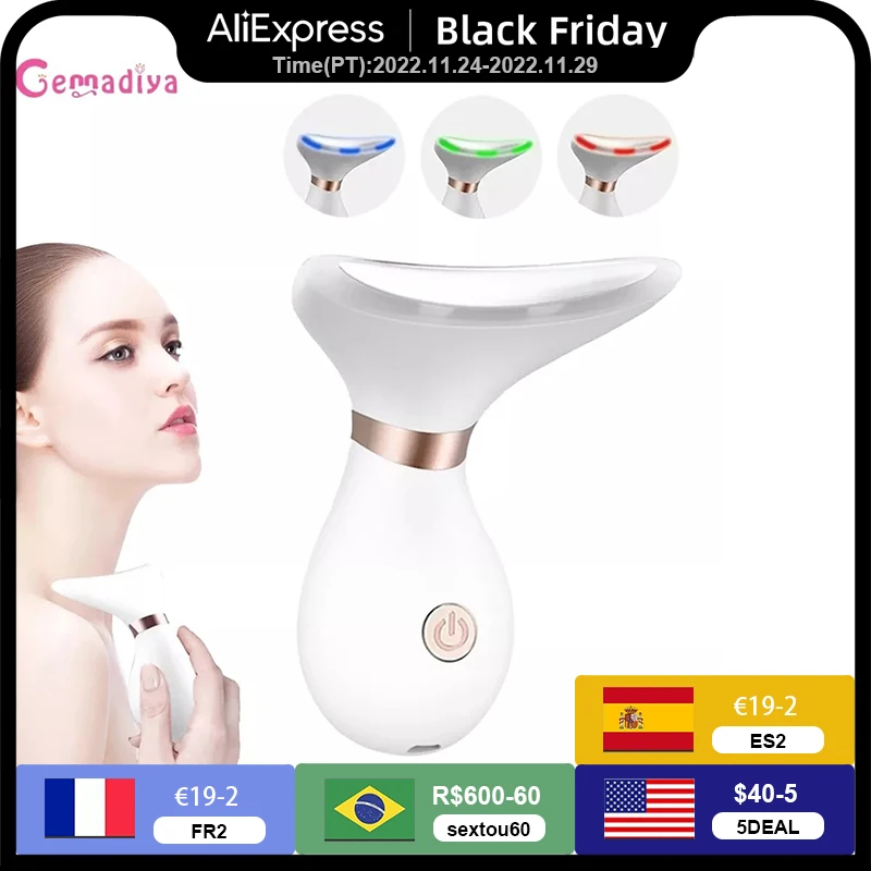 Multifunctionele Gezicht Nek Massage Gezicht Lift Schoonheid Apparaten Verwijder Dubbele Kin Led Photon Therapie Anti Rimpel Skin Care Tools