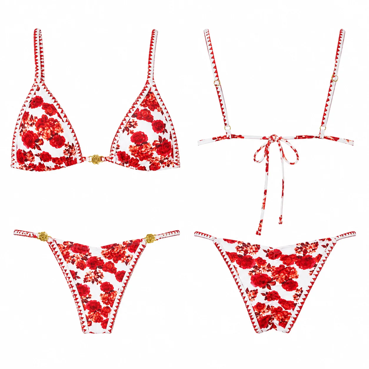 

2026 Fashion Floral Print Swimwear Set Women Micro Bikini Beach Cover Up Two Piece Bathing Brazilian Bikini for Summer Beachwear