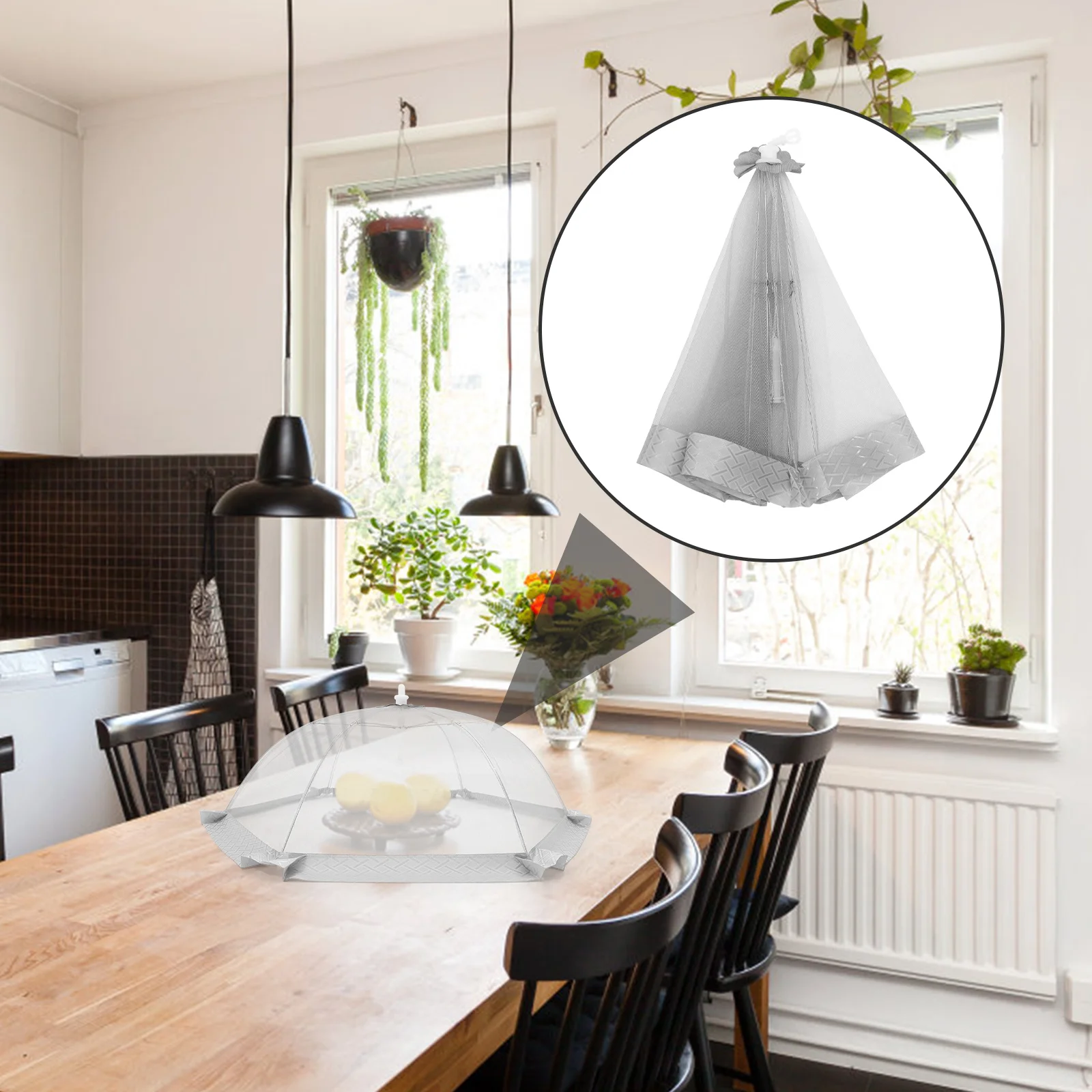 

Round Anti-fly Cabbage Cover Tent Mesh Food Gauze Reusable Covers for outside Party