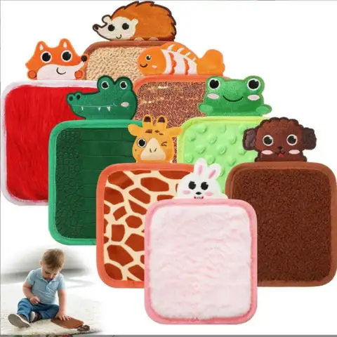 New Cartoon Sensory Tactiles Mat Animal Mat Children Felt Sensory Pad Hair Touch Education Hand Skill Tactiles Board