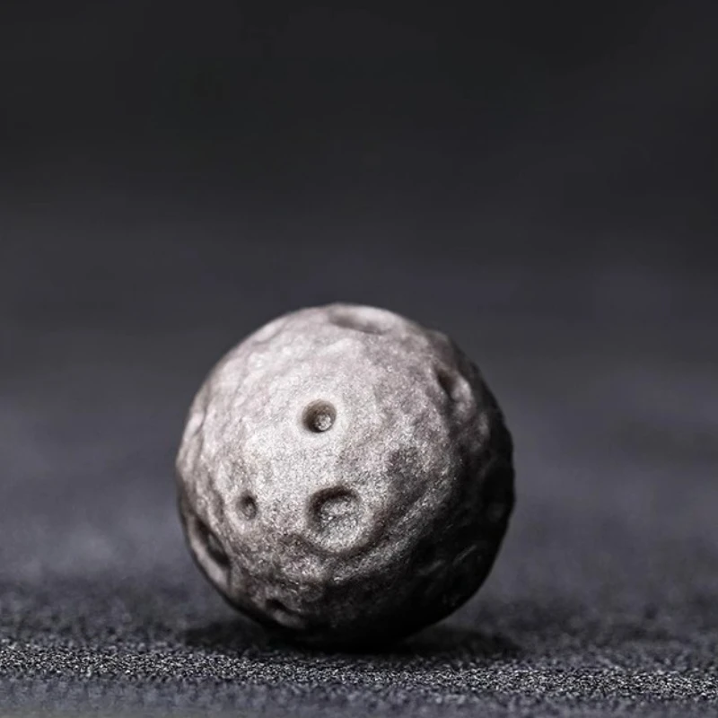 Obsidian frosted lunar meteorite beads