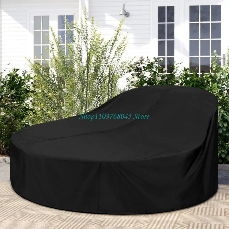 Waterproof Outdoor Garden Furnitures Cover Round Daybed Sofa Table Dust Cover Patio Rain Dust Wind-Proof Anti-UV