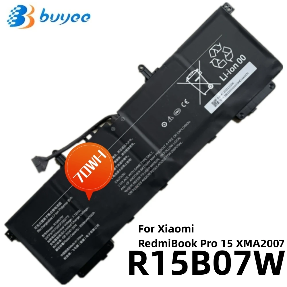 

7.72V 70WH 9068mAh R15B07W Rechargeable Li-ion Battery Pack For Xiaomi RedmiBook Pro 15 Enhanced Version XMA2007 Series Laptop