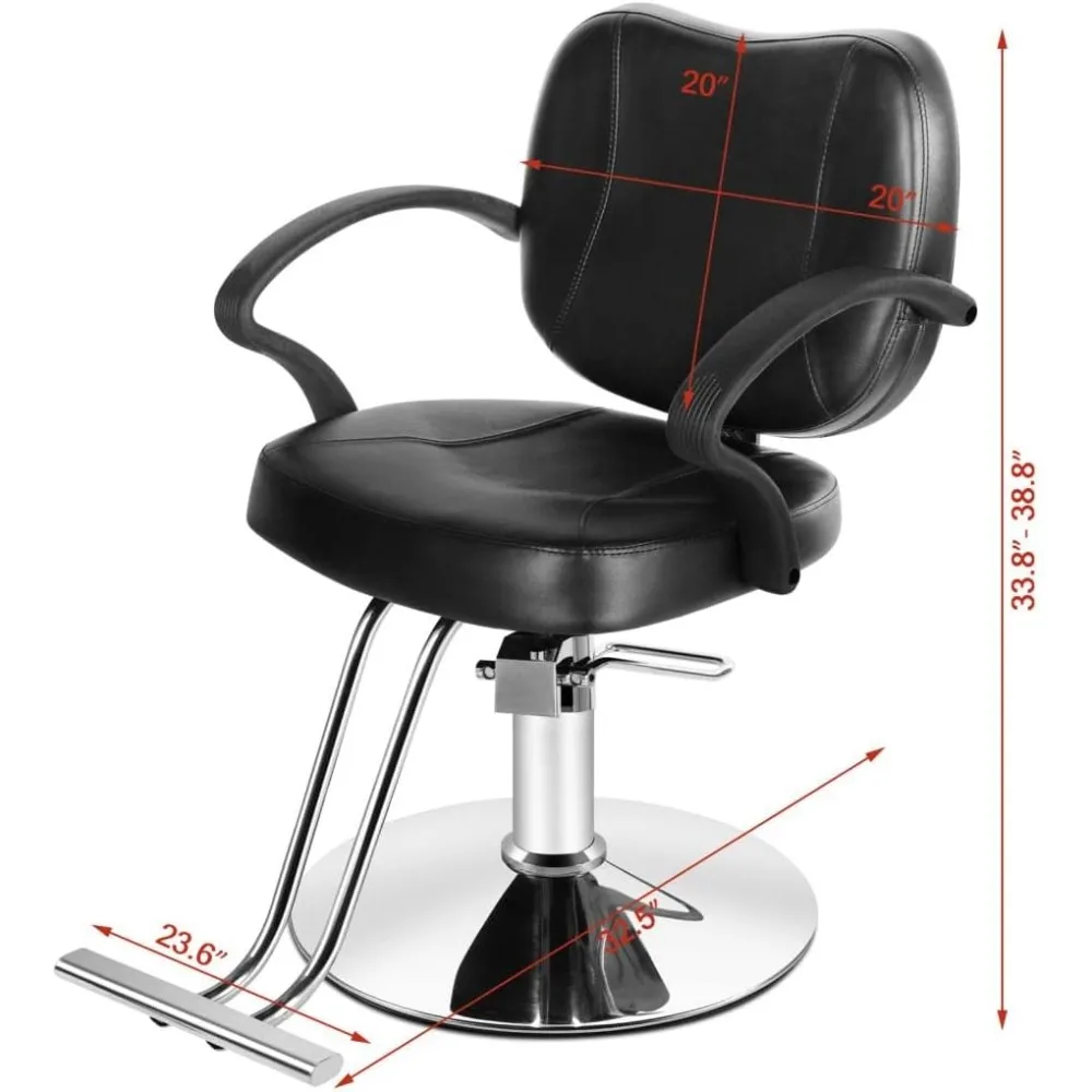 Salon Chair for Hair Stylist, Comfortable Barber Chair Hydraulic Pump Stylist Chairs for Salon with Extra Wide Seat