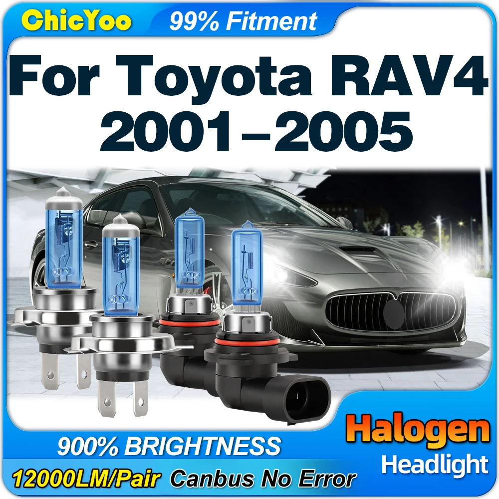 

200W Xenon Halogen Headlight Bulbs 6000K Super White Fog Lamps 12V Car Headlamps For Toyota RAV4 2001 2002 2003 2004 2005