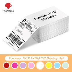 Phomemo 4x6 Thermal Label Printer Paper 100x150mm Fan-Fold Labels Shipping Supplies for 241 246S Printer for Shipping Package