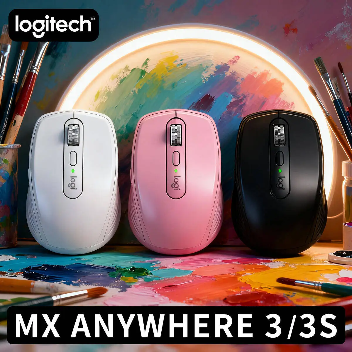 

Compact Logitech MX Anywhere 3S Wireless Mouse Fast Scrolling 7 Custom Buttons for Business Office Gaming