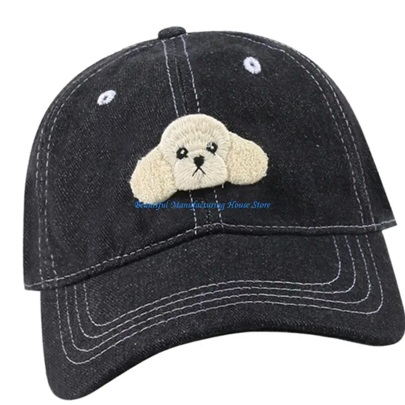 قبعة بيسبول E56A قابلة للتنفس للنساء والفتيات وآذان الجرو قابلة للتعديل وأنيقة