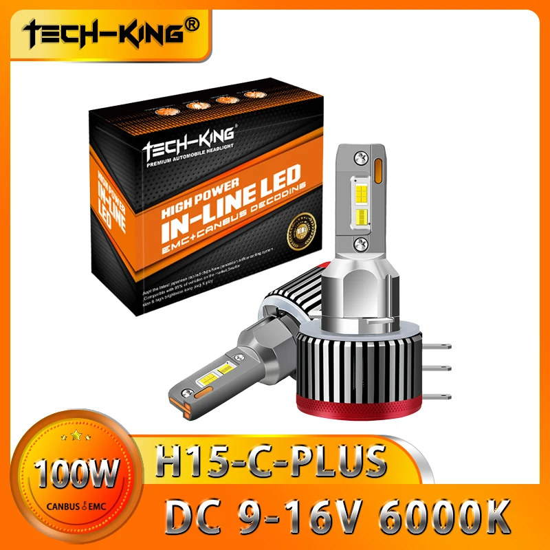 

TECH KING 2PCS H15-C PLUS Canbus LED BMW Headlights Honda Bulbs Led Bulbs Fog Lights High Beams 6000K White Toyota headlights