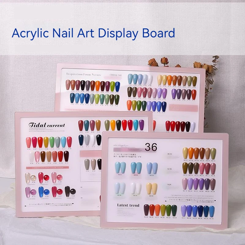 New Fashion Acrylic Nail Color Display Plate UV GEL Nail Glue Color Card Display Rack Manicure Sample Pendulum Picture Frame