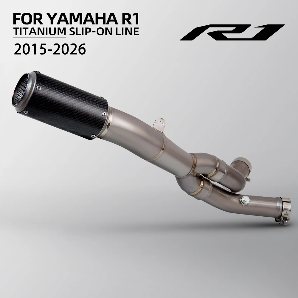 

Для Yamaha R1 R1M 2015-2026: Комплект спортивных гоночных выхлопных систем для мотоциклов, коллектор и соединительная труба, глушитель Project S1