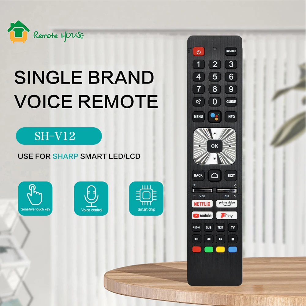 New Voice Remote Control Replacement for Sharp 65EQ4EA 75EQ4EA 65EQ6EA 75EQ6EA 65EQ7EA 75EQ7EA 70DN5KA Smart LED Ultra HD TVs