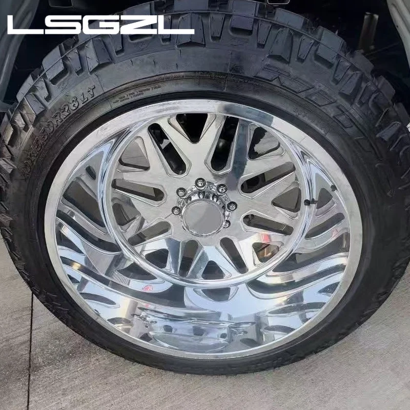 Custom Polished OffRoad Wheels 20 22 24 Inch Super Single Forged Wheel 6 8 10 Lug 6x139.7 6x5.5 8x6.5 8x180 Truck Wheels for gmc