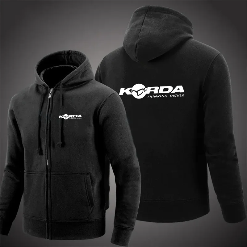 2024 Men\'s Korda Inspired Tribute Casual Zipper Hoodies Coats Fishing Carp Sweatshirts Jacket Tracksuit Fashion Comfortable Tops