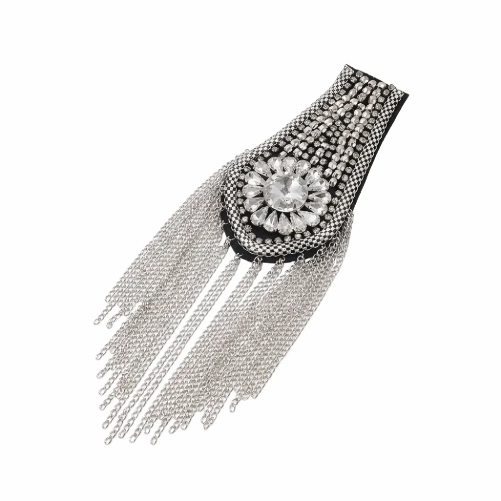 Exquisite Epaulet Tassel Chain Shoulder Board Punk Alloy Star Shoulder Flash Badge Brooch Fringe Shoulder Mark Party