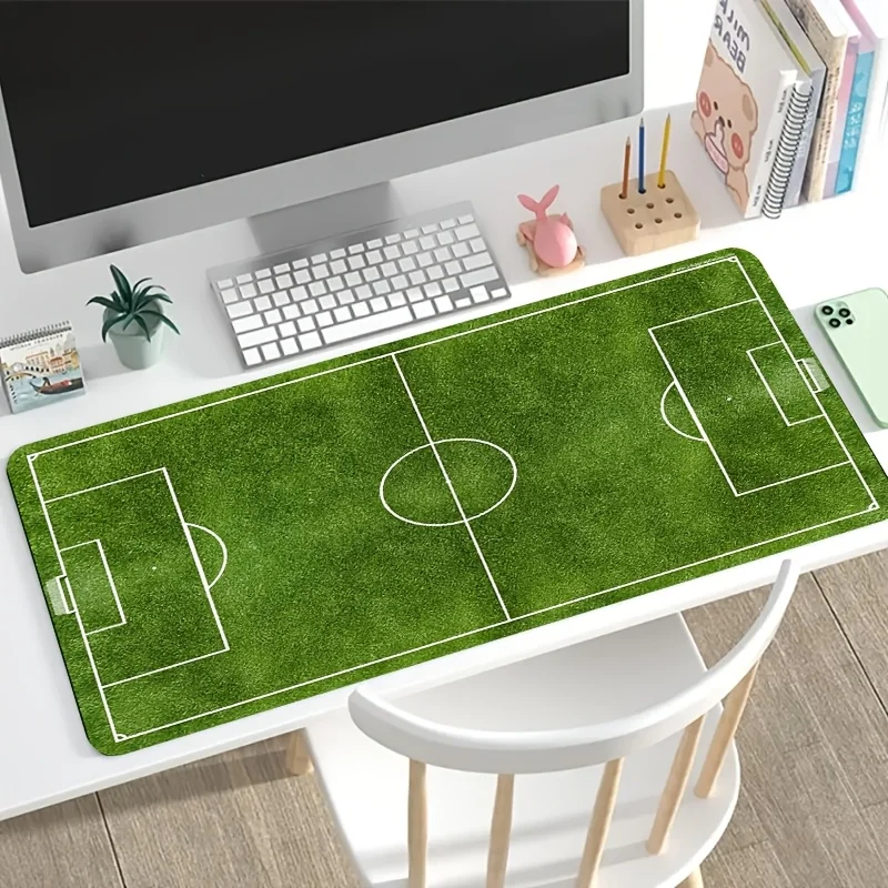 Football Pitch XXL Large Mouse Pad Non-Slip Rubber Base Stitched Edges Desk Keyboard Mat Gaming Office Home Laptop Use