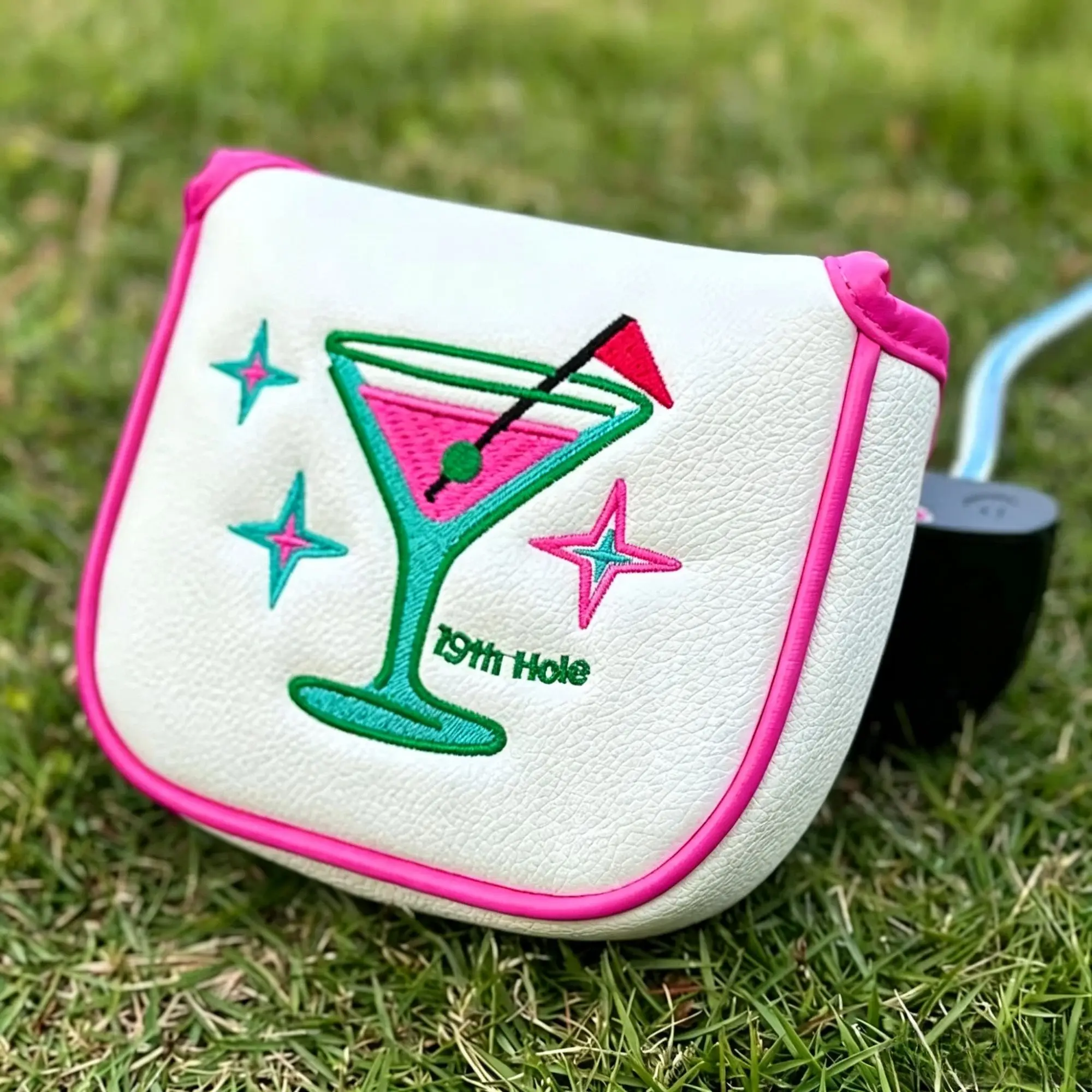 Golf Club Mallet Head Cover Compatible for - Juice Glass Design Protective Clubhead Cover, Durable for Skill Levels Tournaments