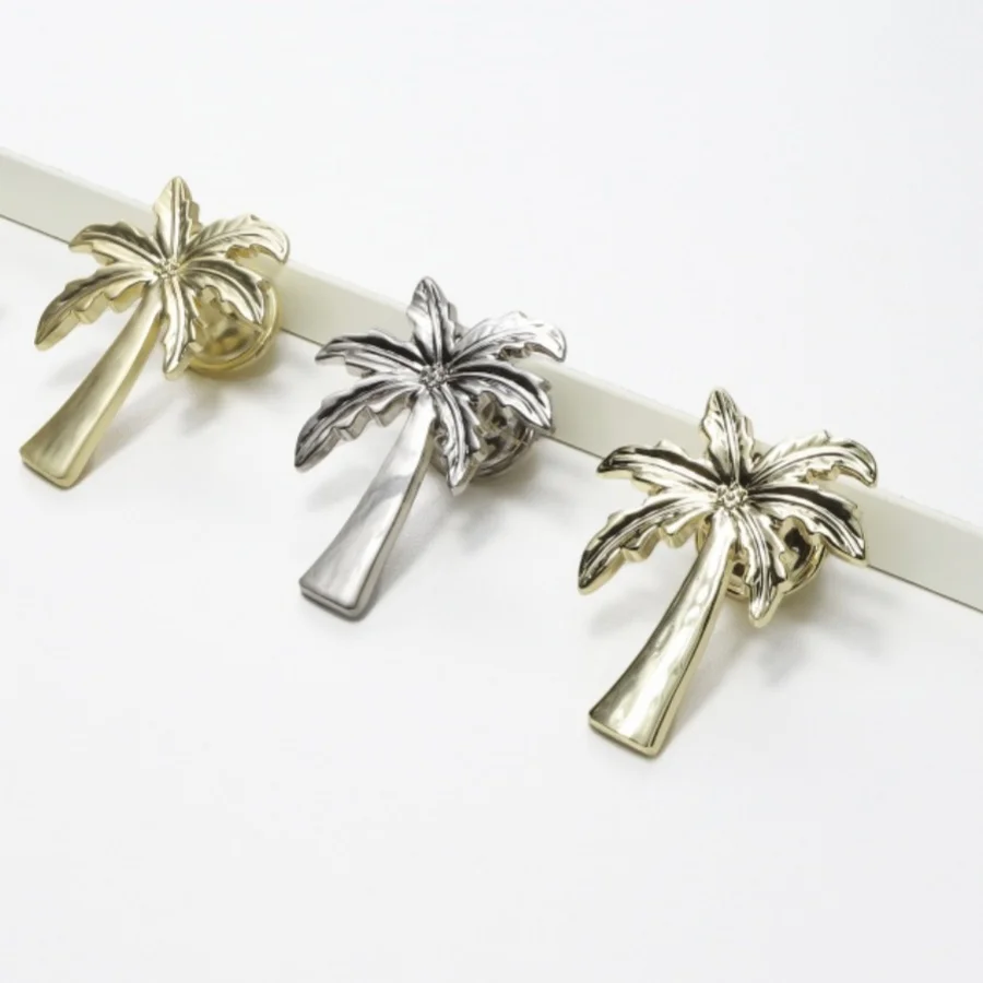 Rural Coconut tree Wardrobe Pulls Hardware Zinc Alloy Handles Drawer Cupboard Wardrobe Dressing table Knobs Furniture handles