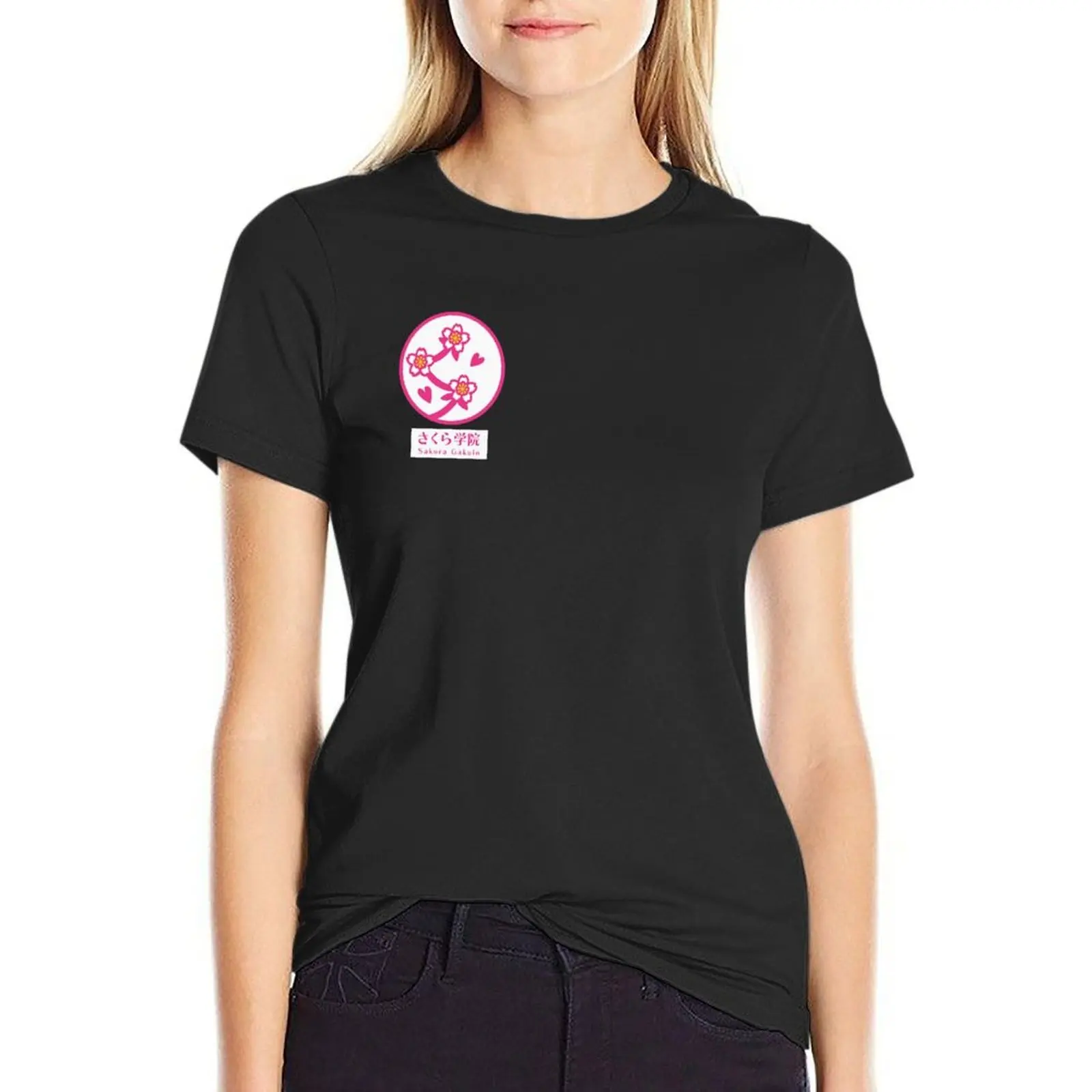 

Sakura Gakuin logo T-Shirt summer tops female t-shirts for Women graphic tees funny