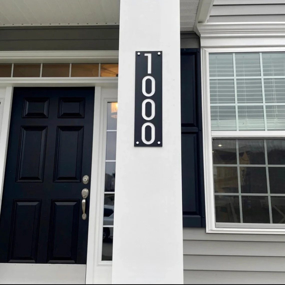 Vertical House Number Sign, Custom Address Sign, Modern Black Door Plaque, Outdoor Home Number Sign,New Home Gift