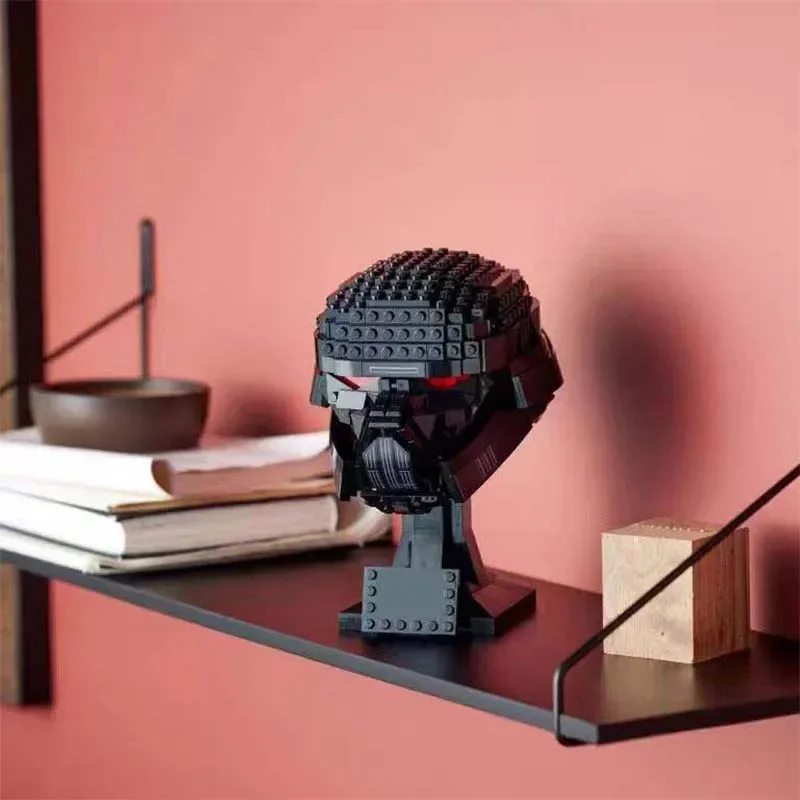 

693 шт. MOC Темный солдат, модель шлема, строительные блоки, строительная образовательная сборка, модель игрушки для взрослых и детей на день рождения