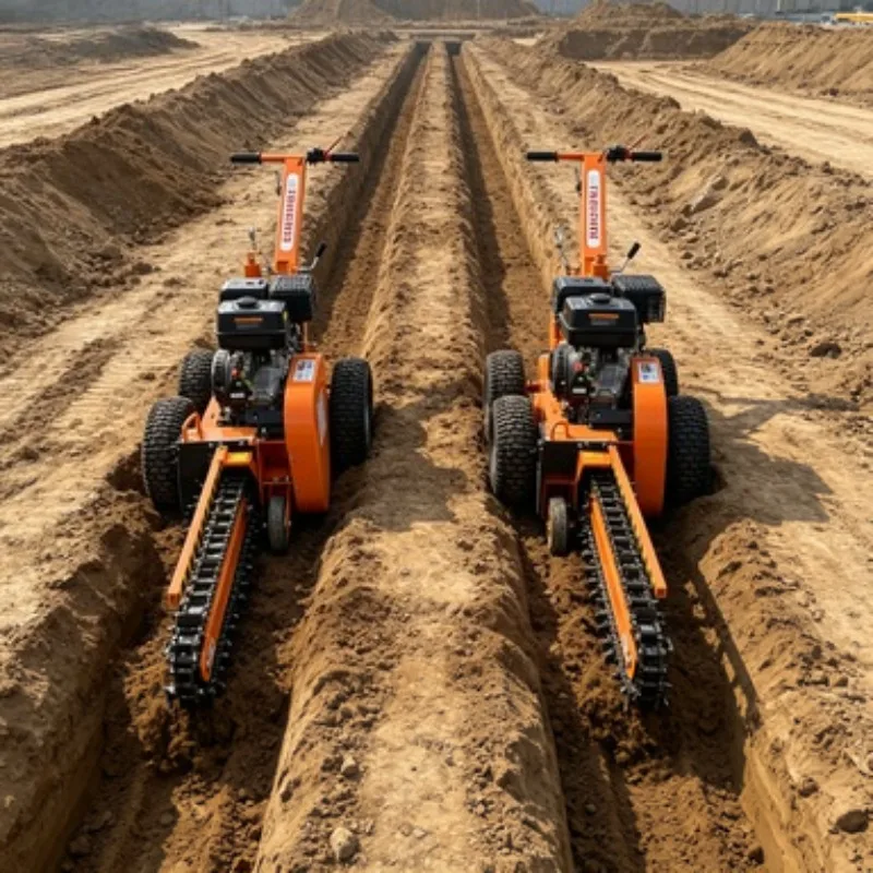Tractor Mounted Chain Trencher Ditching Machine Engine Gearbox Multifunctional Agricultural Digging Machine for Farm Orchard