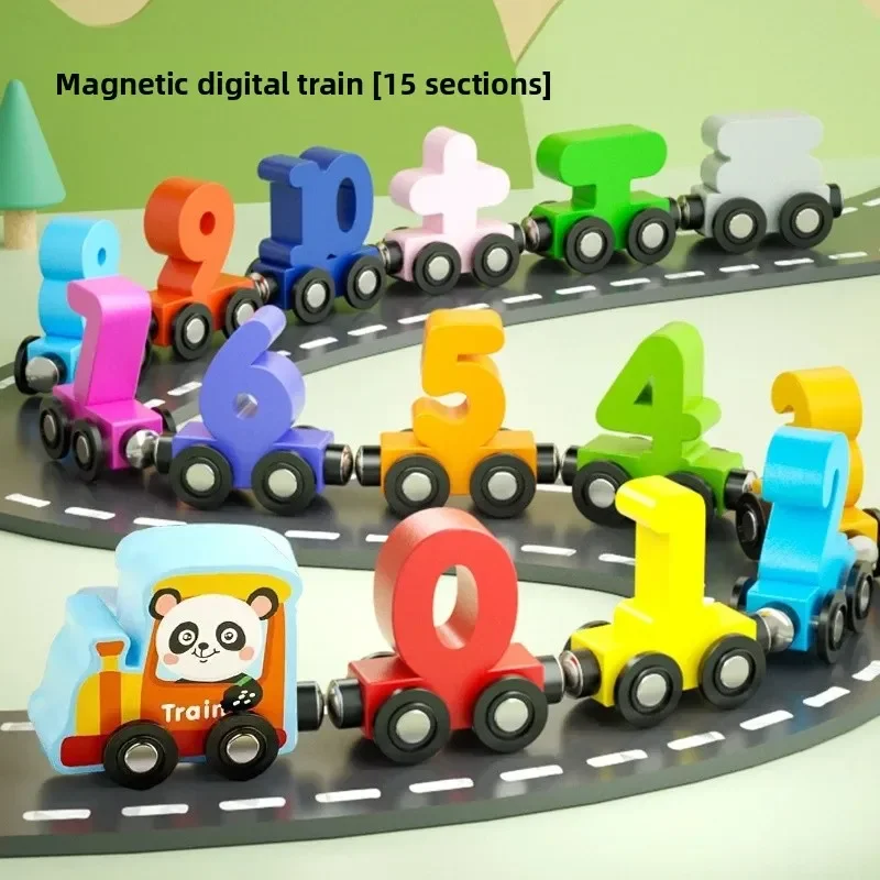 Blocos magnéticos de número de trem, brinquedos educativos para crianças de 1 a 3 anos, 2-4 anos, 5 anos, montagem de bebês, brinquedos inteligentes